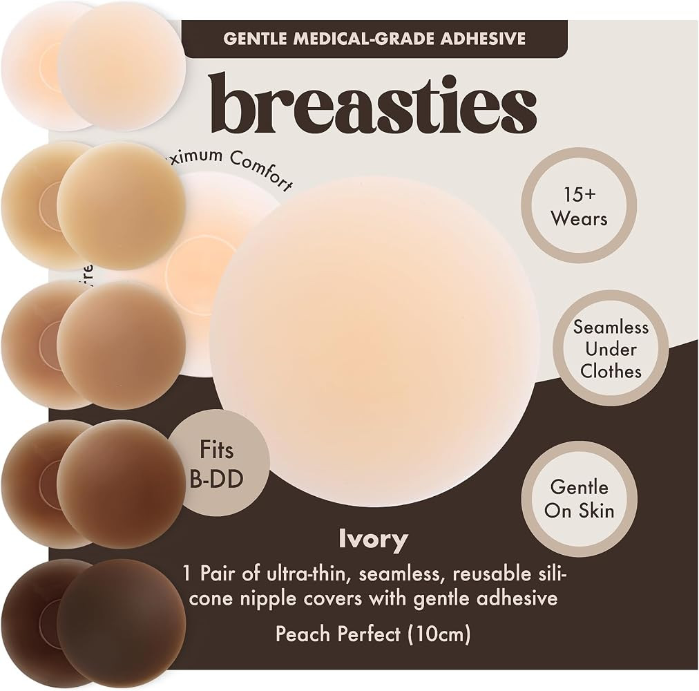 Adhesive Nipple Covers | 15+ Wears Reusable Round Ultra-Thin Nip Cover For Women Breasts | Gentle... | Amazon (UK)