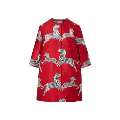 mae x scalamandre audrey coat in jumping zebra | MAE New York