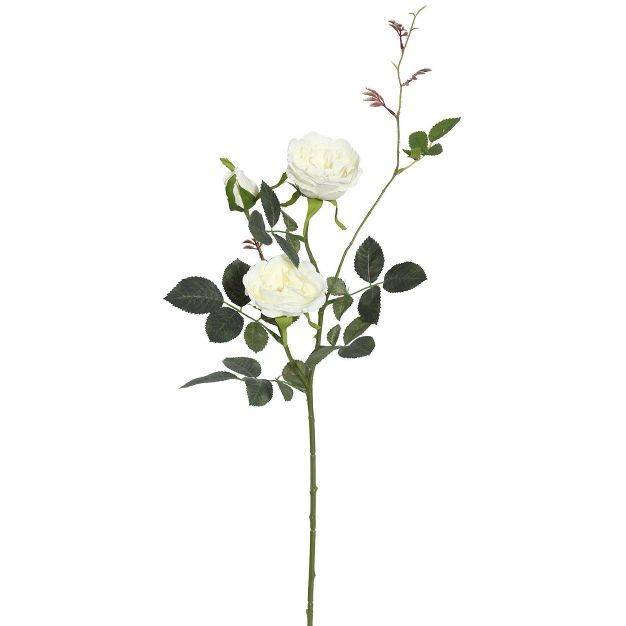 Artificial (Pk/3) Rose Spray  (31") White - Vickerman | Target