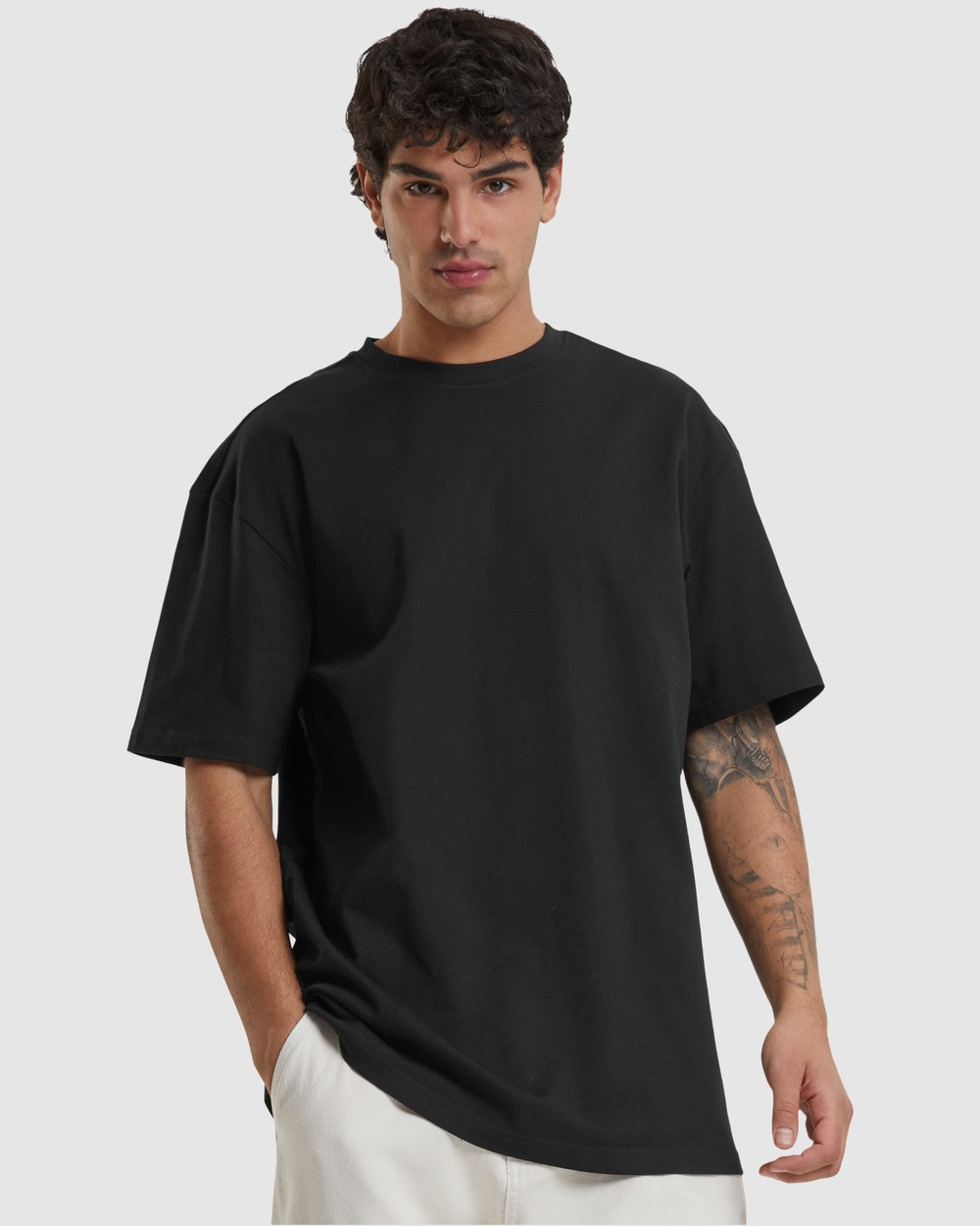 Urban Classics - Heavy Oversized Casual Tee - T-Shirts & Singlets (Black) Heavy Oversized Casual Tee | THE ICONIC (AU & NZ)