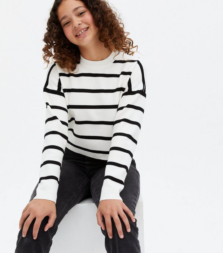 Girls White Stripe Jumper
						
						Add to Saved Items
						Remove from Saved Items | New Look (UK)
