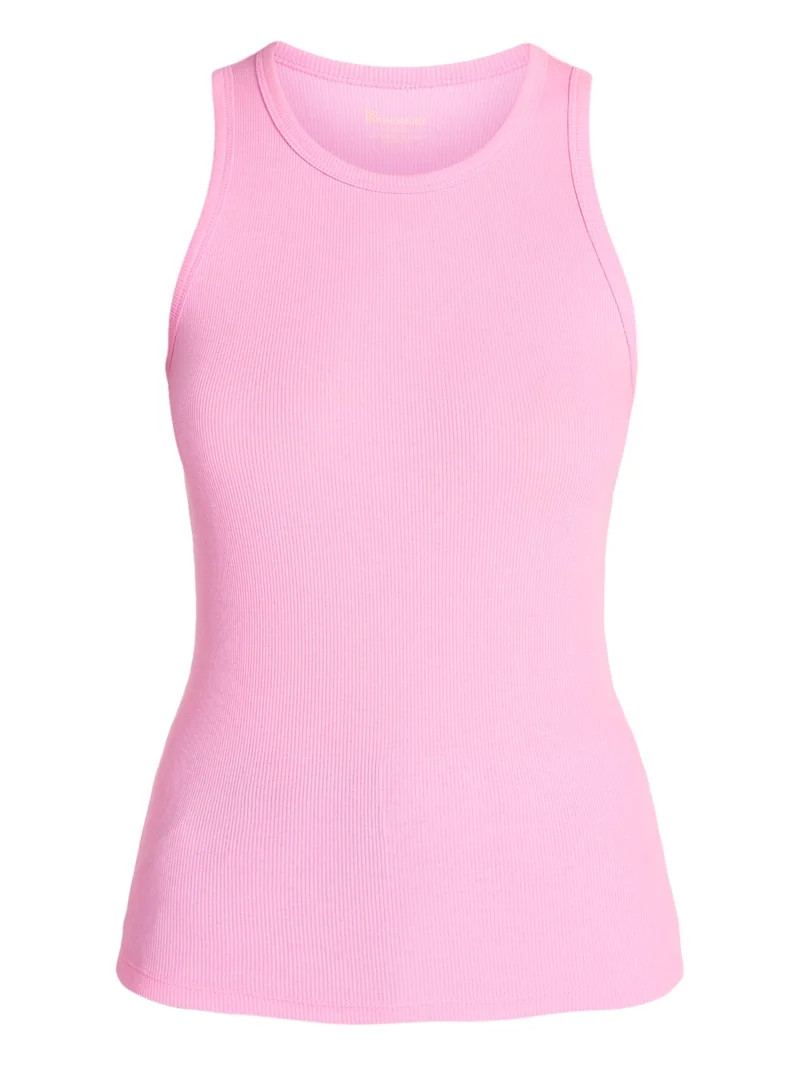 No Boundaries Ribbed High Neck Tank Top, Women's XXS-XXL | Walmart (US)