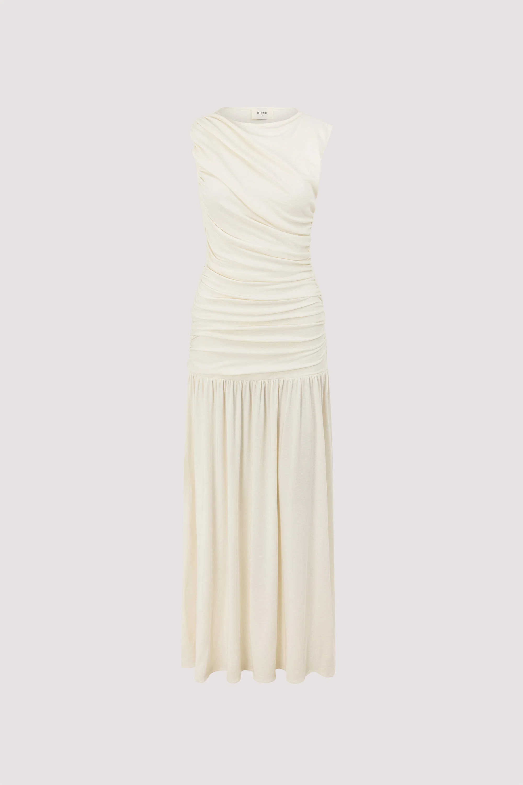 LOLA CREAM RUCHED MAXI DRESS | DISSH