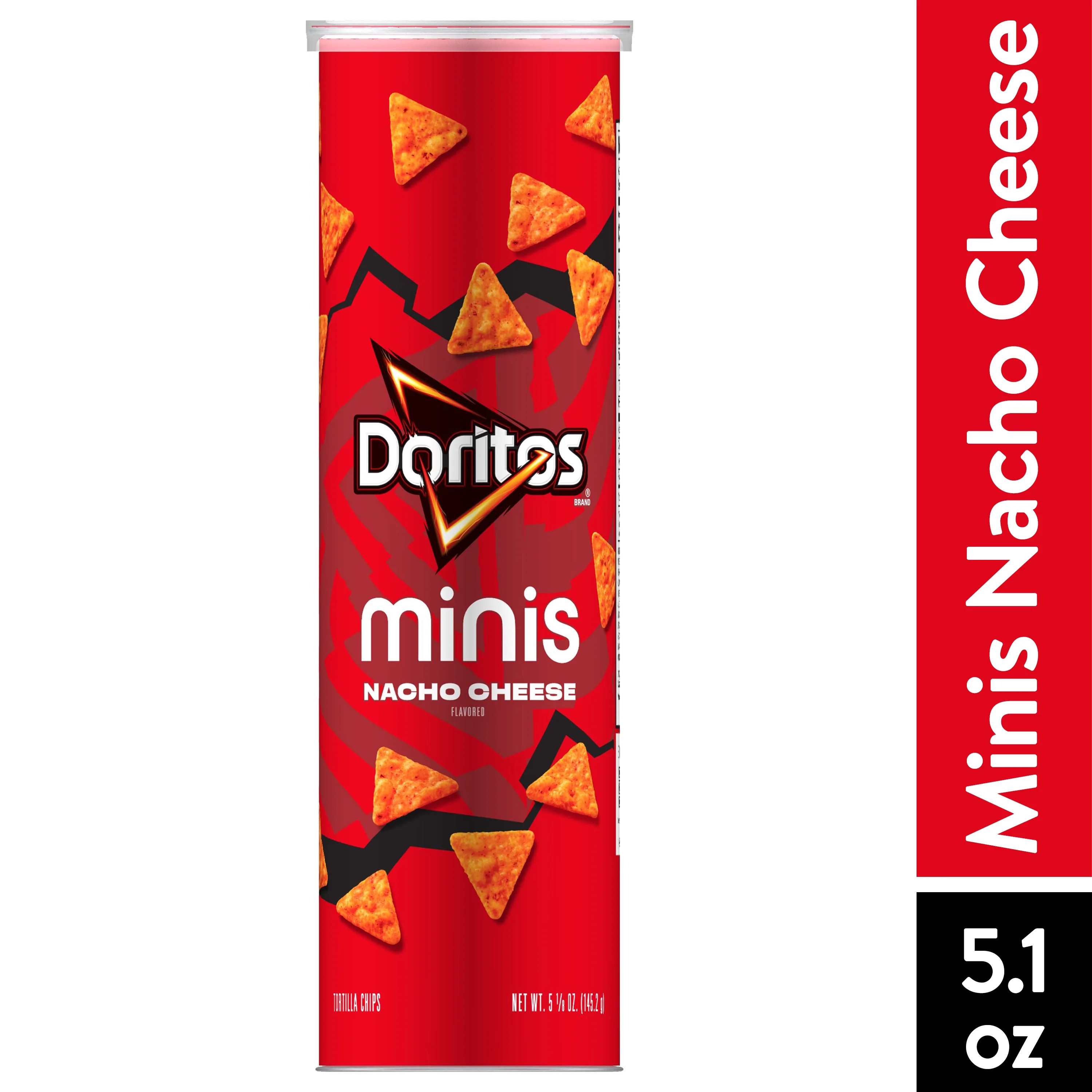 Doritos Minis, Nacho Cheese Flavored Canister, Tortilla Chips, 5.125 oz Canister | Walmart (US)