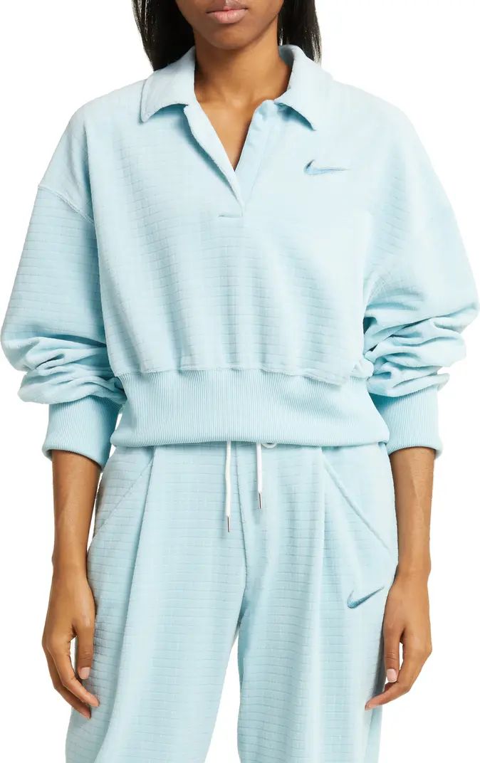 Velour Polo Sweatshirt | Nordstrom