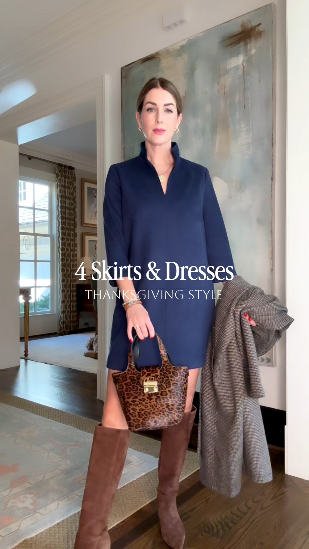 our chic Thanksgiving outfits ready for any forecast — skirts, dresses, tights, and layers included 🍁 Whether your holiday is freezing or unseasonably warm (Atlanta girls know both are possible!), these looks keep you stylish and comfortable all day. Shop the full edit on jcathell.com + LTK. I’m wearing a size small in everything but the blazer. The blazer is a size medium. 

#LTKHoliday #LTKOver40 #LTKTall