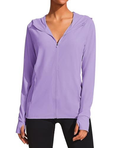COOrun Upf Jackets for Women Lightweight Quick Dry Shirts UV Protection 50+ Tops with Thumb Holes Workout Running | Amazon (US)