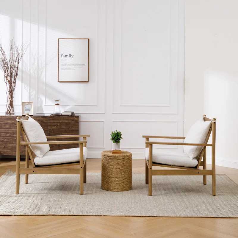 George Oliver Upholstered Faux Leather Living Room Accent Chair Mid Century Modern Farmhouse Armc... | Wayfair North America