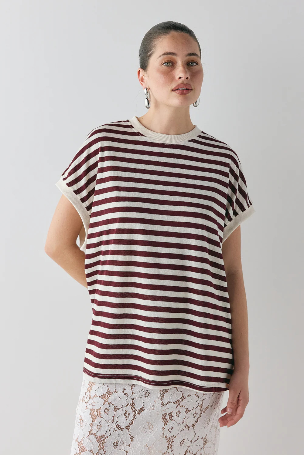 Lori Tank Wine Stripe | VRG Grl