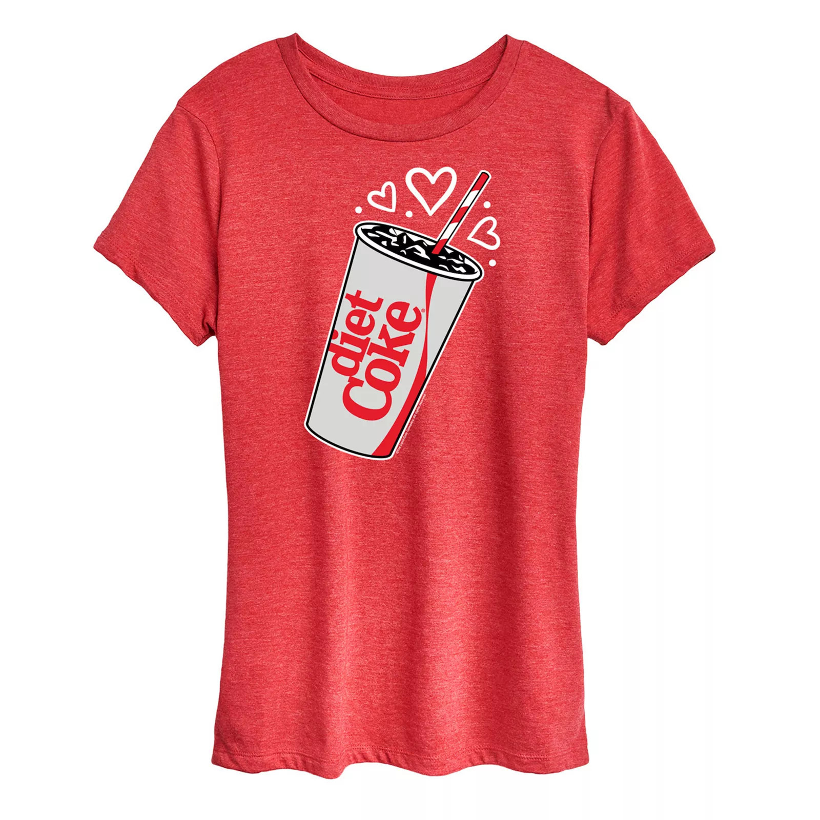Women's Diet Coke Heart Bubbles Graphic Tee, Size: Large, Red | Kohl's