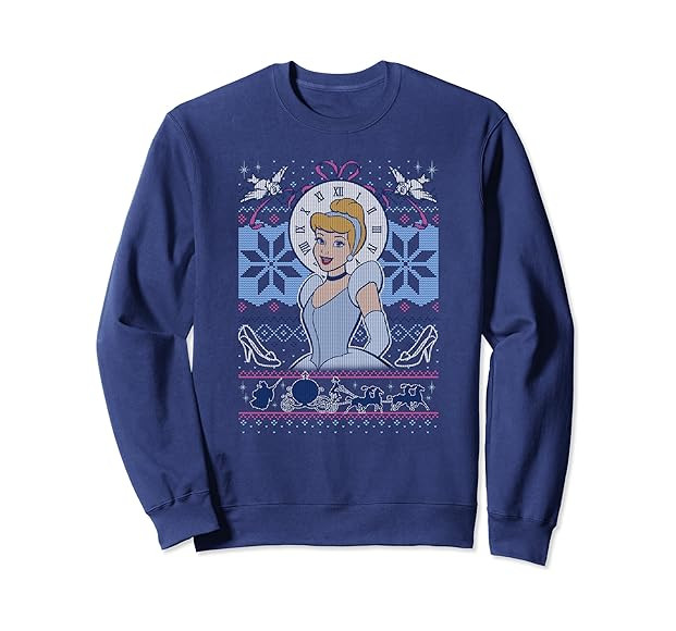 Disney Cinderella Christmas Clock Sweater Sweatshirt | Amazon (US)