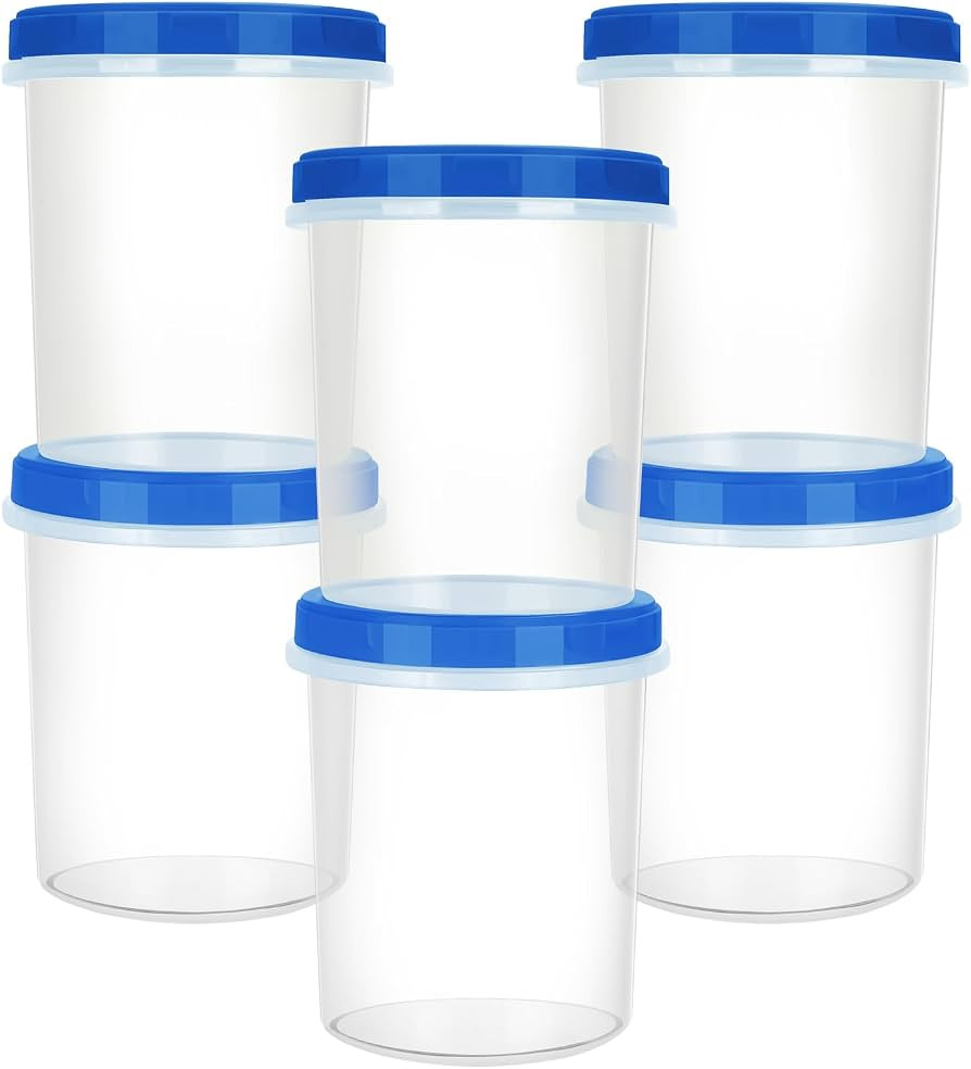 Heavy Duty Airtight Plastic Containers with Twist Top Lids, Stackable Freezer Containers for Lunc... | Amazon (US)