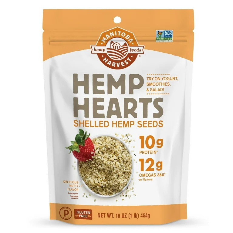 Manitoba Harvest Natural Hemp Seeds, Shelled Hemp Hearts, Plant Based Protein with Omega, 16 oz | Walmart (US)