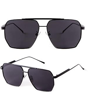 ADE WU Retro Oversized Square Polarized Sunglasses for Women Men Classic Vintage Metal Frame Sun ... | Amazon (US)