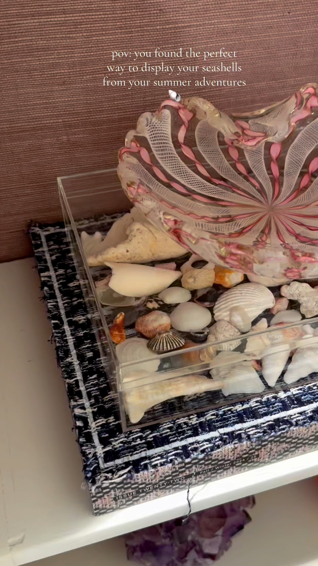 How I am currently holding my sea shells in my bookshelf! I got a large case for more room for when I find even more :) I thought this was a fun way to display and meaningful way to remember my trips this summer! Linked this box and fun coffee table book! The tray was found here at twelve twenty in Dallas - one of my favorite stores!

#LTKHome