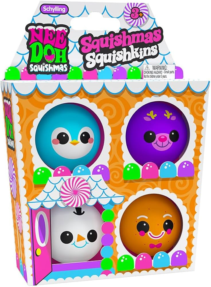 Schylling NeeDoh The Groovy Glob Squishmas Squishkins Stress Ball 4-Pack | Amazon (US)