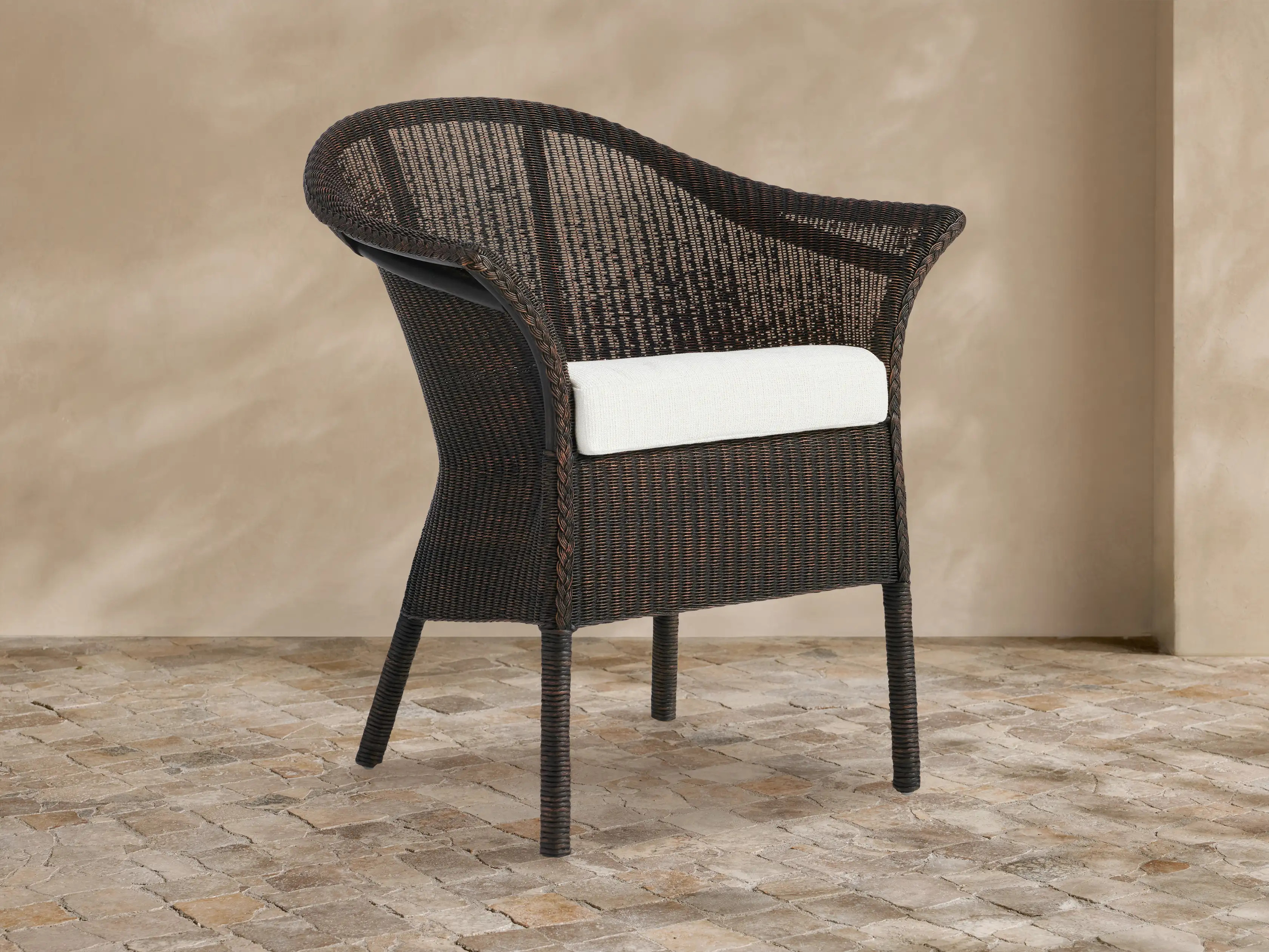 Nantucket Sunroom Dining Arm Chair in Eden Snow | Arhaus