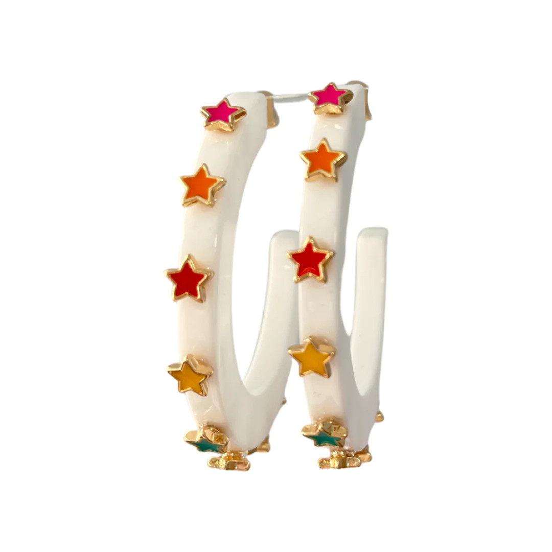 Starlight Jewel Hoop - White Multicolor | Smith & Co. Jewelry