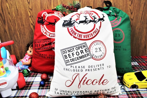 Custom Santa Sack North Pole Express Santa Delivery Sack - Etsy | Etsy (US)