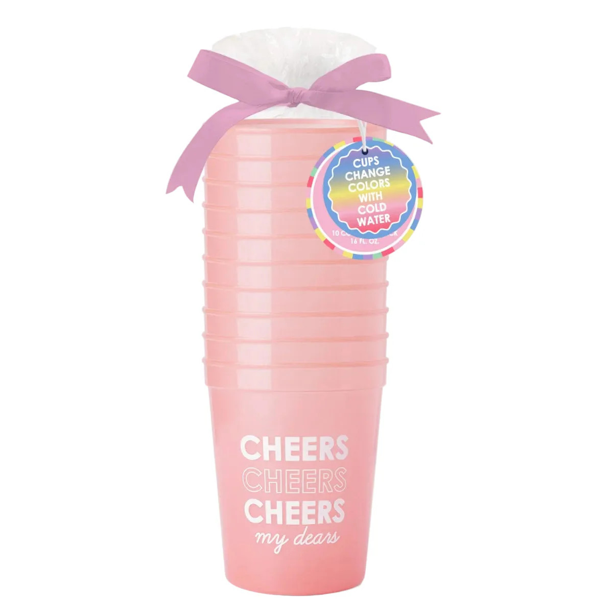Cheers My Dears Color Changing Reusable Cups (Set of 10) | Packed Party