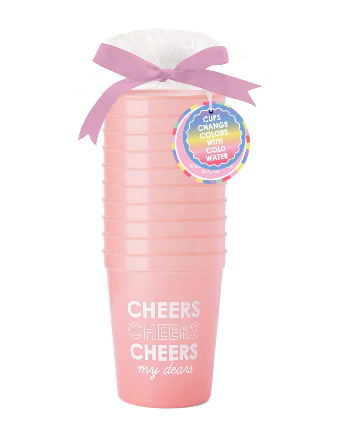 Cheers My Dears Color Changing Reusable Cups (Set of 10) | Packed Party