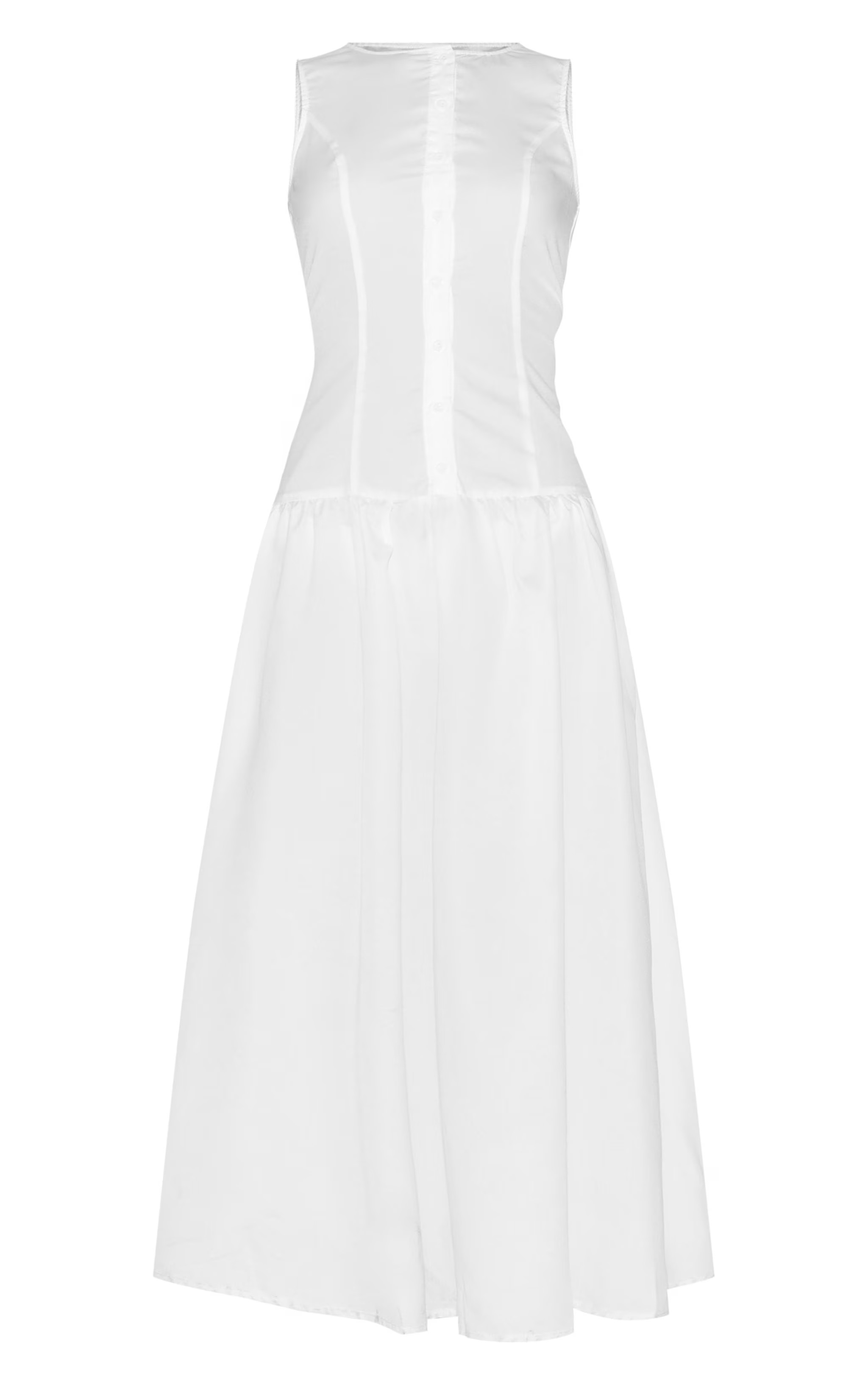 White Button Down Drop Waist Maxi Dress | PrettyLittleThing UK