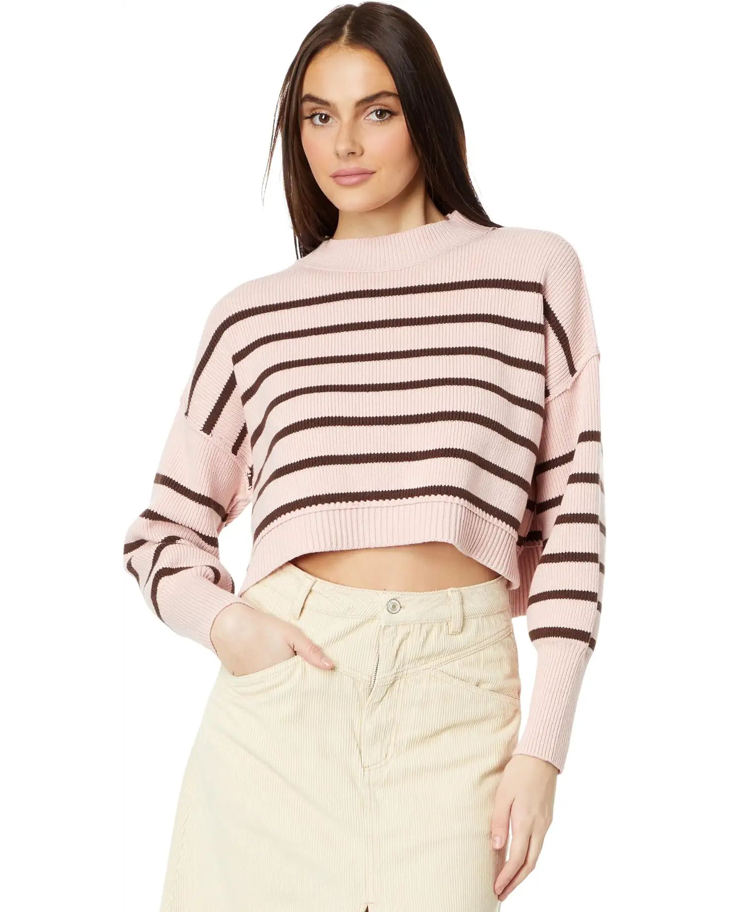 Free People Stripe Easy Street Crop Pullover | Zappos