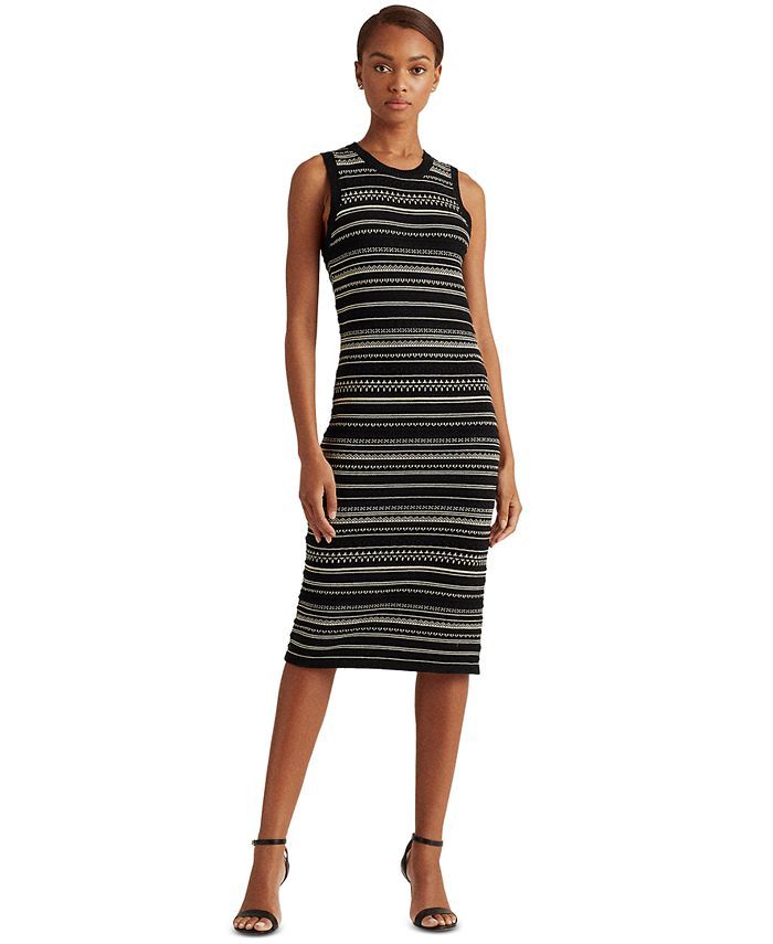 Lauren Ralph Lauren Sleeveless Striped Dress  & Reviews - Dresses - Women - Macy's | Macys (US)