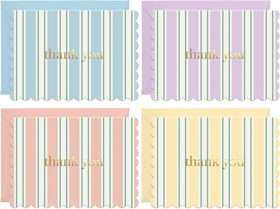Sweetzer & Orange Stripe Mini Thank You Cards \u2013 Set of 36 Small 3.5x5\u201d Gold Foil Thank ... | Amazon (US)
