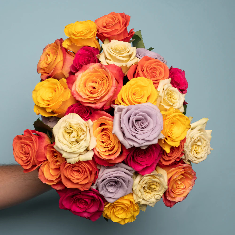 Multicolored Rose Bouquet | BREATHLESS FRESH – Rosaholics | Rosaholics (US)
