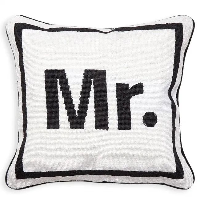 Mr Needlepoint Throw Pillow | Gracious Style
