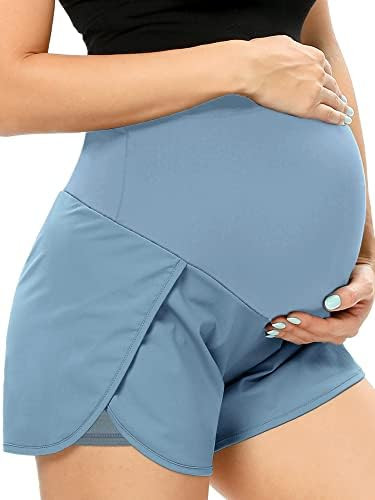 POSHGLAM Women‘s Maternity Shorts Over Belly Workout Running Casual Summer Pregnancy Shorts | Amazon (US)