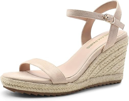 DREAM PAIRS Espadrilles Wedge Sandals for Women, Women's Open Toe Summer Dressy Sandals with Adju... | Amazon (US)