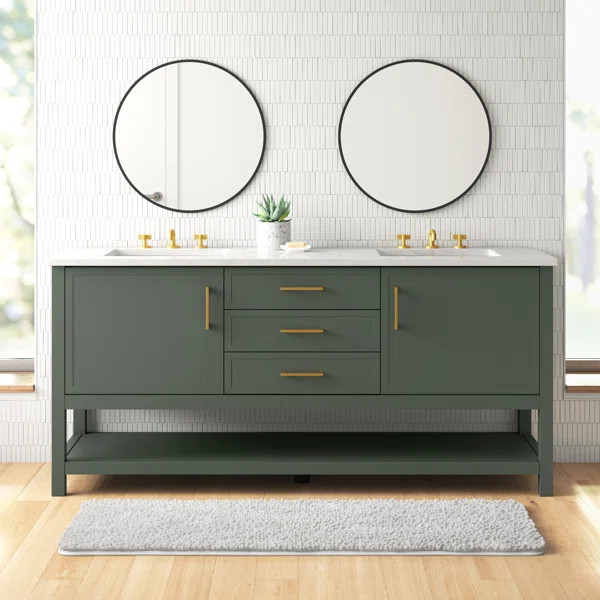 Vicini 72'' Free-standing Double Bathroom Vanity with Engineered Stone Vanity TopSee More by Merc... | Wayfair North America