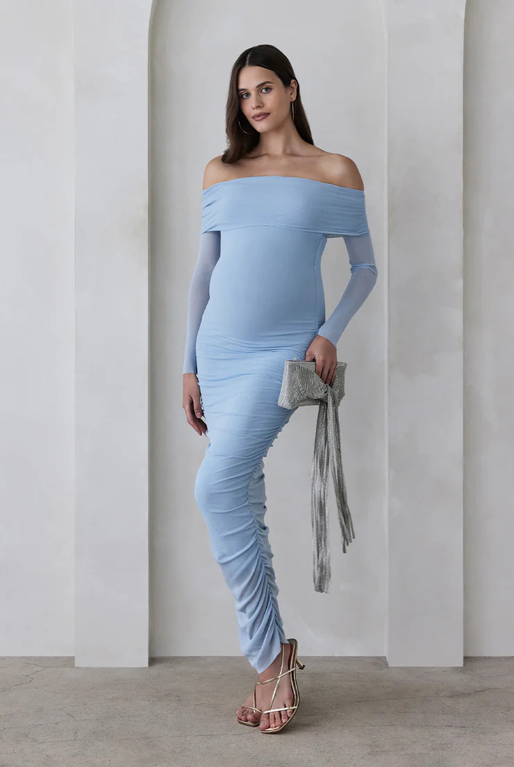 The Bianca Dress | Shop Off-The-Shoulder Maternity Dress | BUMPSUIT | BUMPSUIT