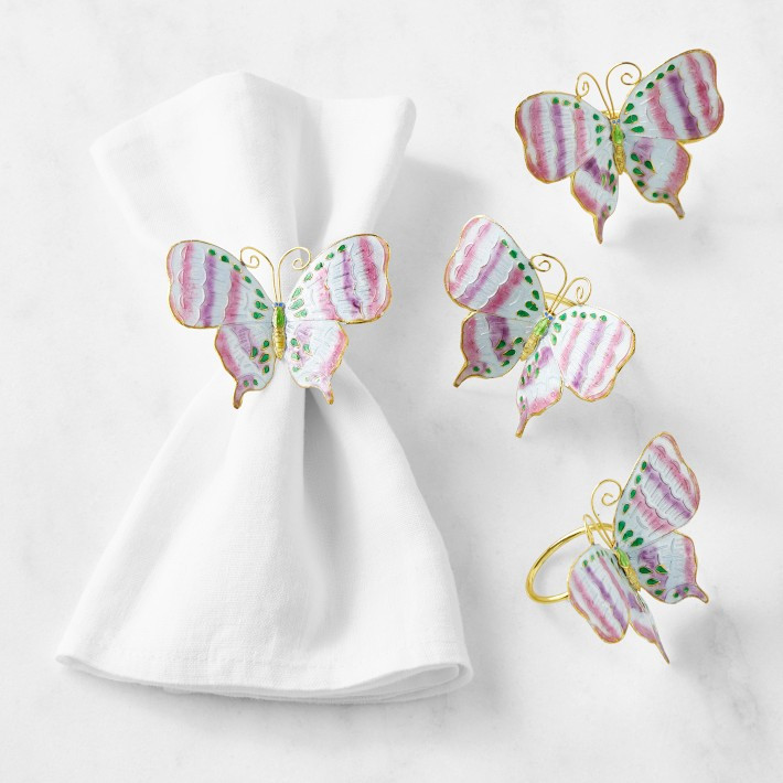Cloisonne Butterfly Napkin Rings, Set of 4 | Williams-Sonoma