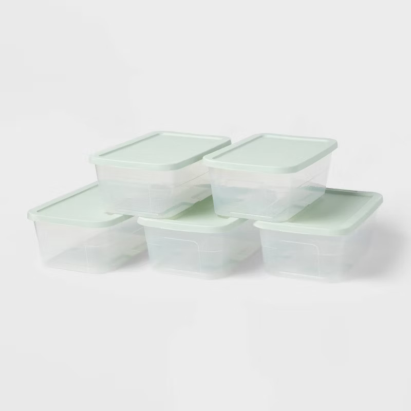 6qt 5pk Storage Tubs Green - Room Essentials™ | Target