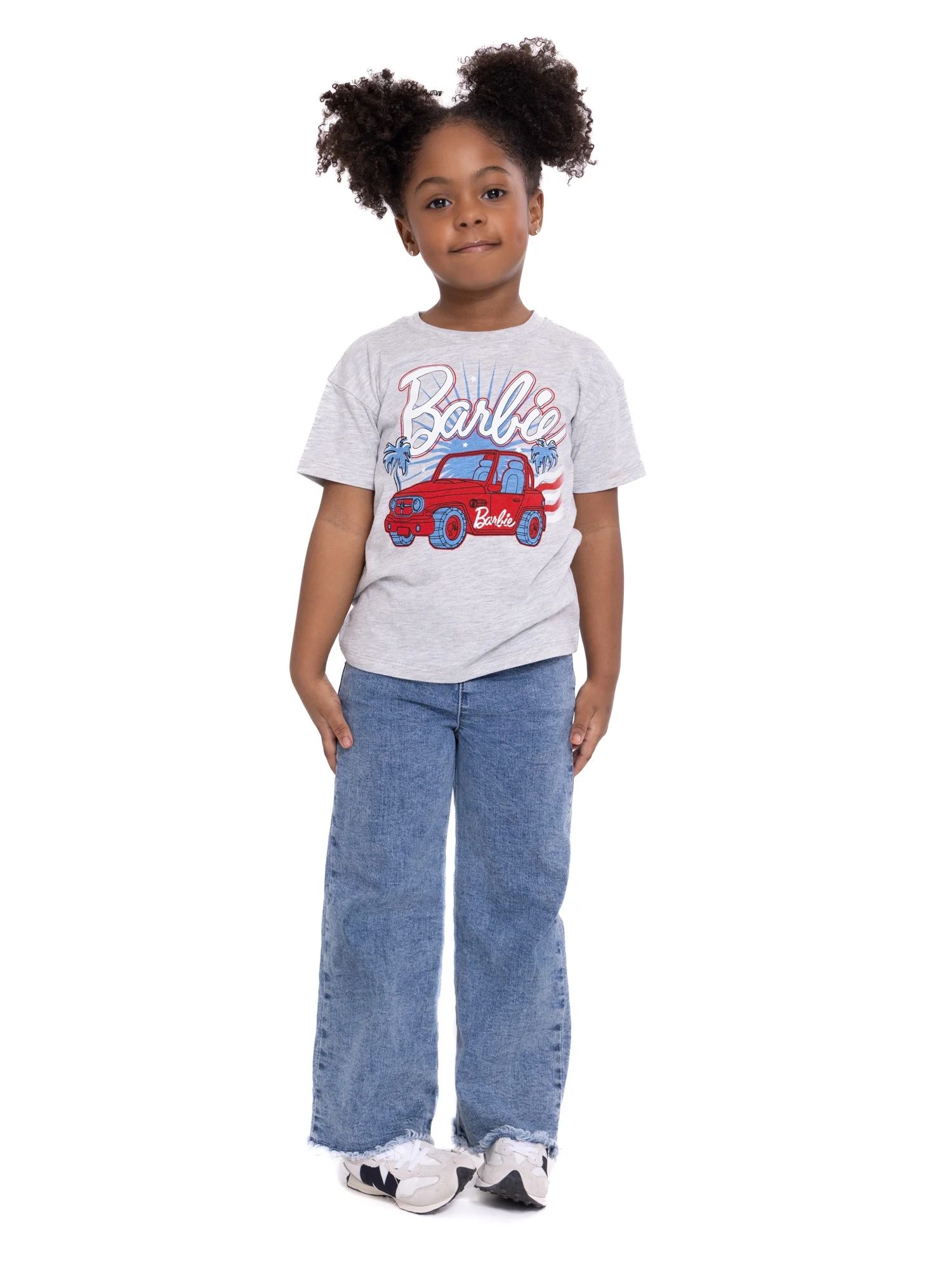 Mattel Barbie Toddler Girls Short Sleeve Americana Crewneck T-Shirt, Sizes 12M-5T | Walmart (US)