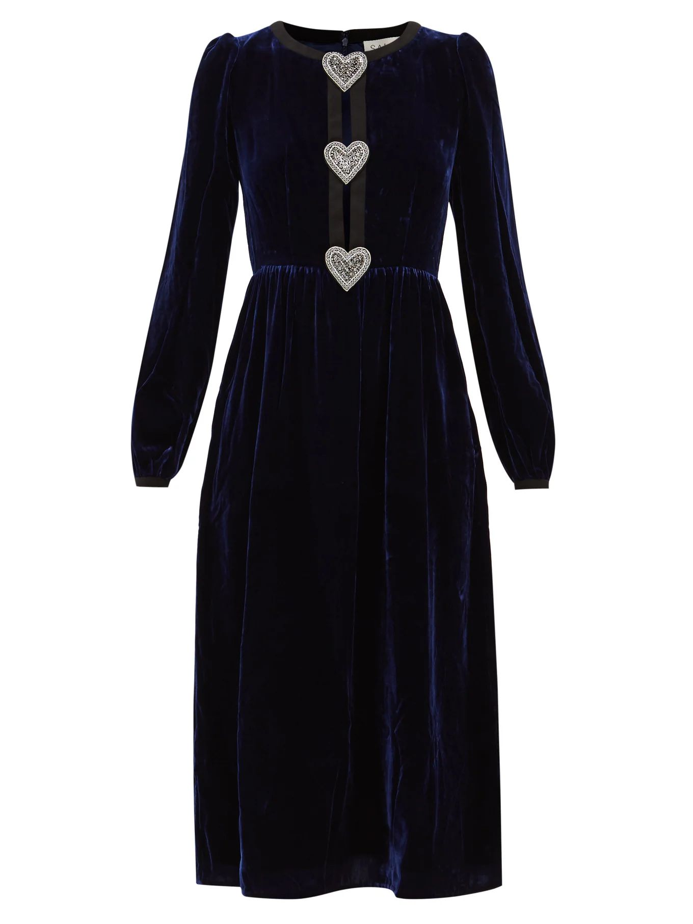 Camille crystal-bow velvet midi dress | Matches (US)