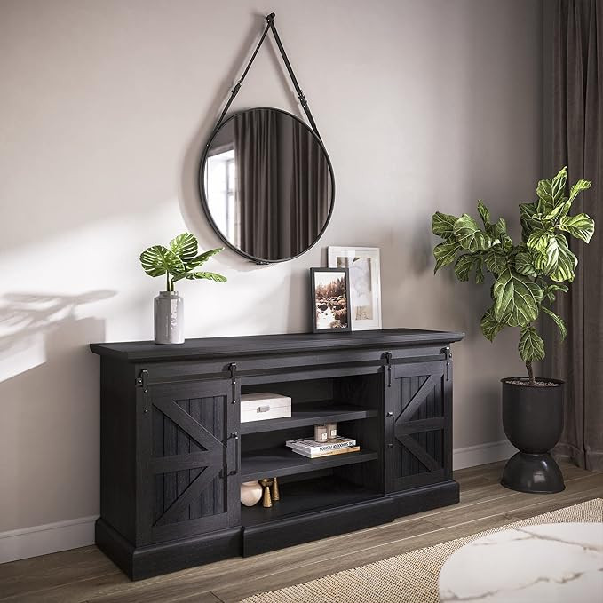 BELLEZE Modern 60 Inch Farmhouse TV Stand Entertainment Center for TVs Up to 65 Inch or Sideboard... | Amazon (US)