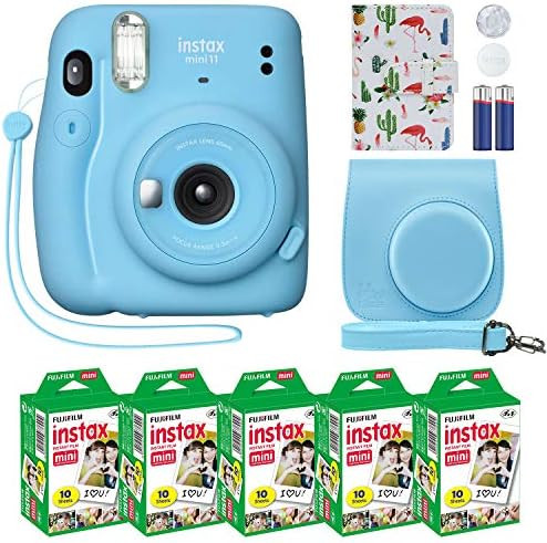 Amazon.com : Fujifilm Instax Mini 11 Instant Camera Sky Blue + Custom Case + Fuji Instax Film Val... | Amazon (US)