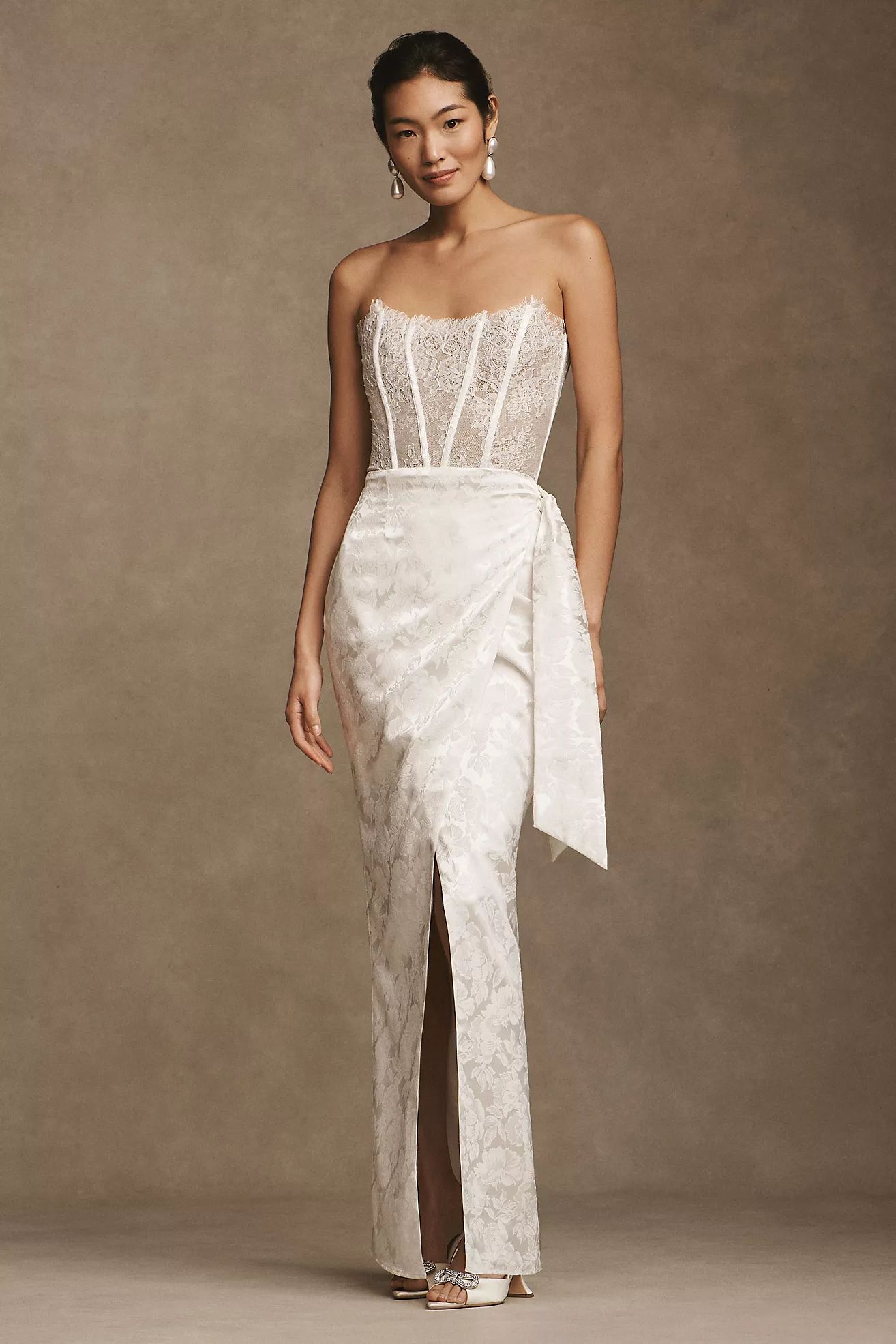 V. Chapman Jeanine Strapless Corset Wrap Gown | Anthropologie (US)
