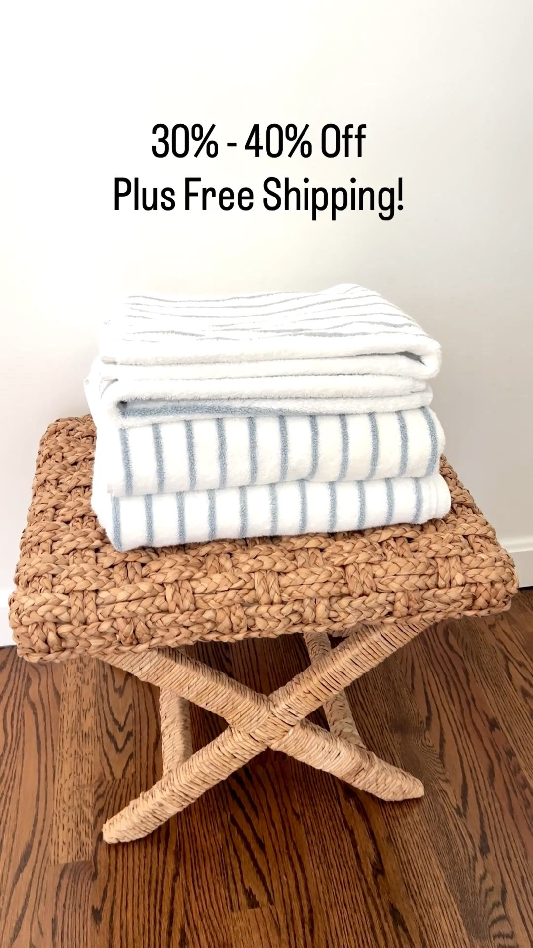 If you're bathroom could use a little refresh, I can't recommend these Turkish cotton bath towels enough! They are so soft & fluffy and would make a great gift (especially for those hard-to-shop-for parents)! I initially only bought a couple of the bath towels & hand towels to ensure I actually liked them, and I plan on buying more while they are 30% off with free shipping. My woven stool is also 40% off right now, with free shipping - the lowest price I've seen on it in years!
-
coastal home decor, coastal bathroom decor, bathroom ideas, bath towels, hand towels, striped bath towels, blue & white towels, white bath towels, fluffy bath towels woven stool, bench for bedroom, bathroom stool, costa x-base stool, coastal style, bedroom furniture, beach house furniture, black friday sales, cyber monday sales

#LTKSaleAlert #LTKFindsUnder50 #LTKHome