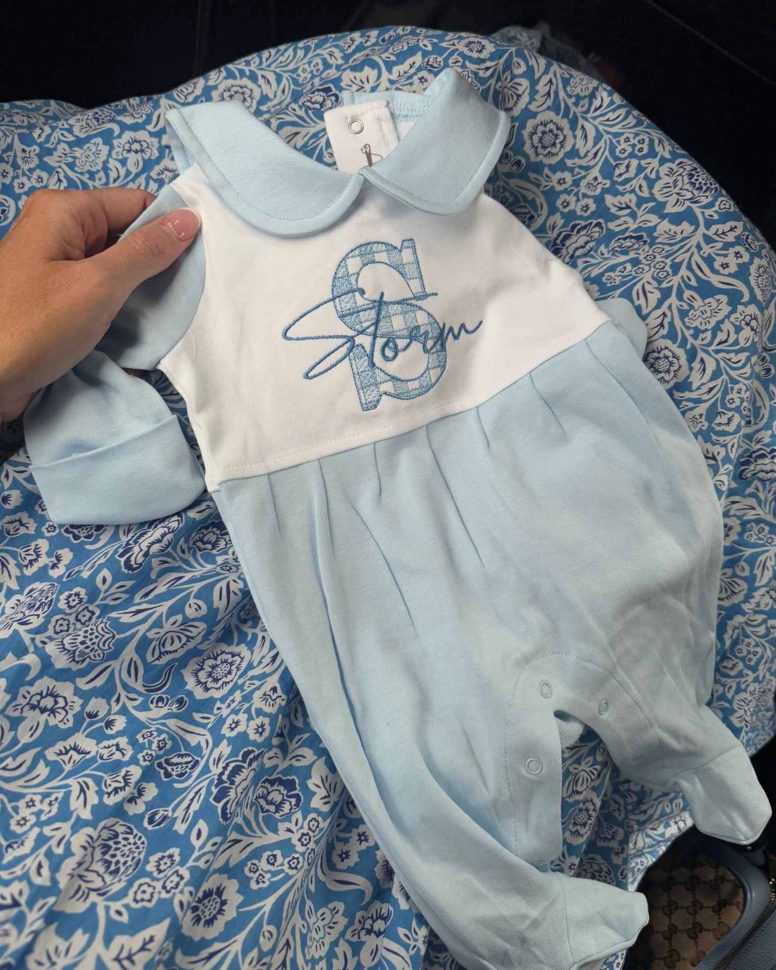 In a medium Tuckernuck dress and baby boy personalized onesie from Etsy.

#LTKStyleTip #LTKBaby #LTKFamily