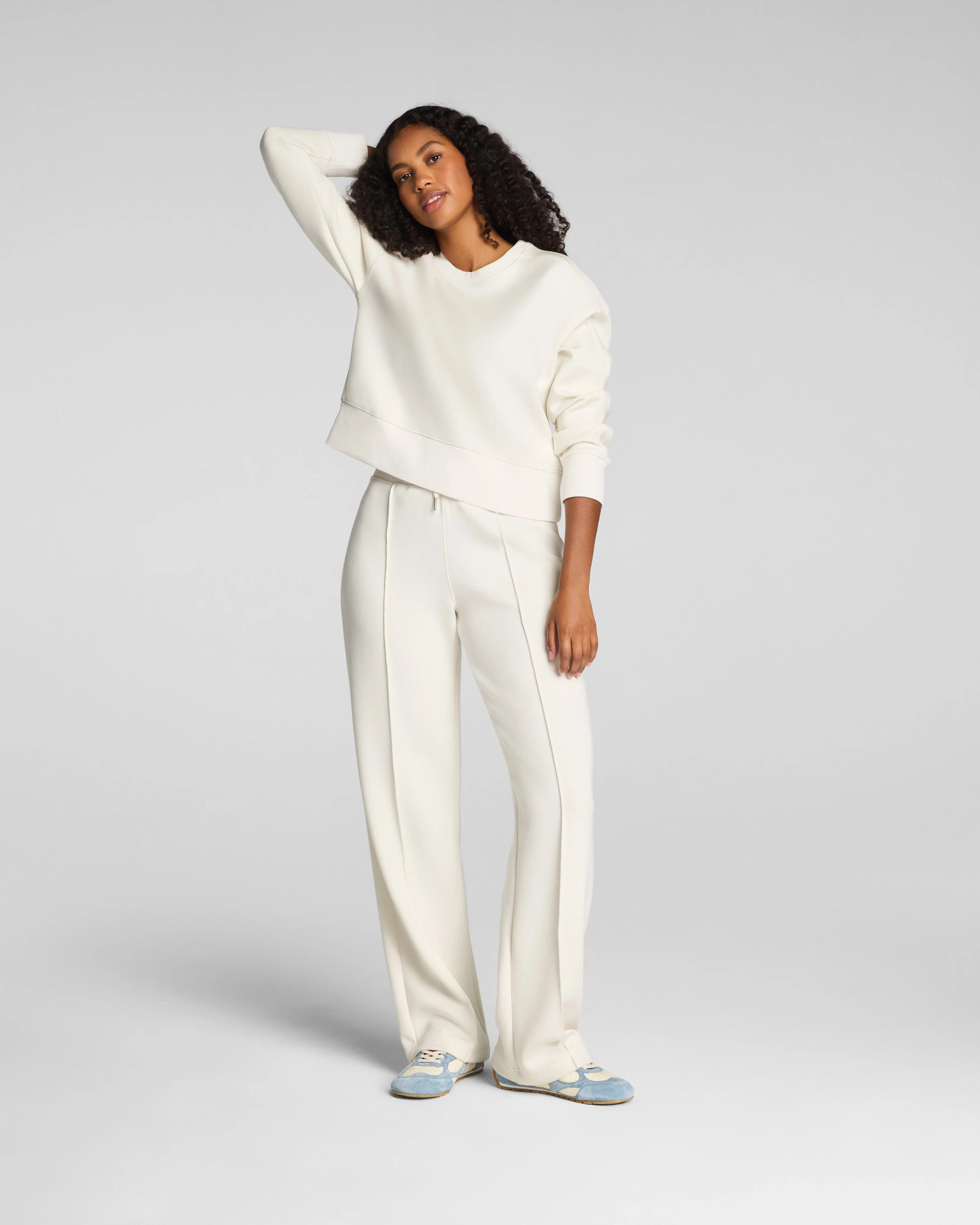 Spanx Women's AirEssentials Luxe Straight Leg Pants in Ivory | Spanx