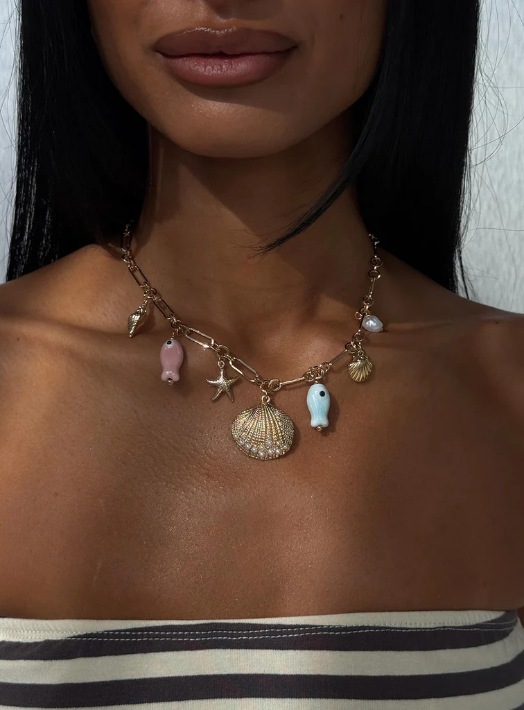 Solar Fever Charm Necklace Gold | Princess Polly US