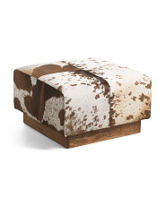 30x30x18 Hair On Leather Ottoman | Polyester/Leather | Marshalls
