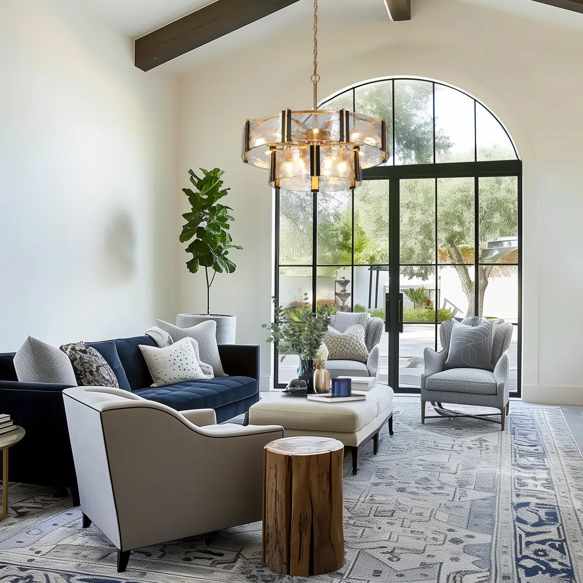 15- Light 31.5’’ W Dimmable Textured Gold Dining Room Chandelier for High Ceiling | Wayfair North America