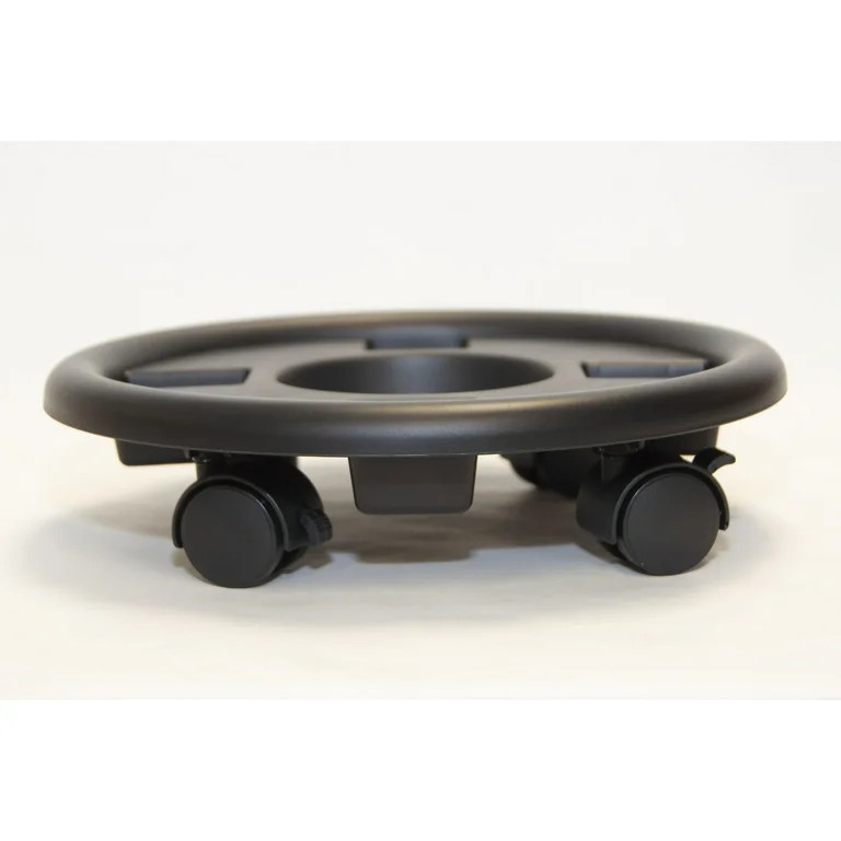 Mainstays 12 inch Round Resin Black Plant Caddy - Walmart.com | Walmart (US)