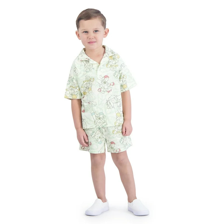 Teenage Mutant Ninja Turtles Toddler Boys’ Resort Shirt and Shorts Set, 2-Piece, Sizes 12M-5T | Walmart (US)